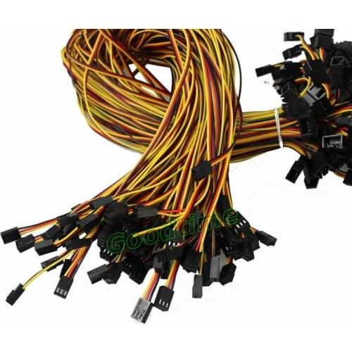 Gdstime 200pcs PC Fan Power Extension Cable 60CM 3 Pin Female to 3pin Male Lengthen Cable Wire