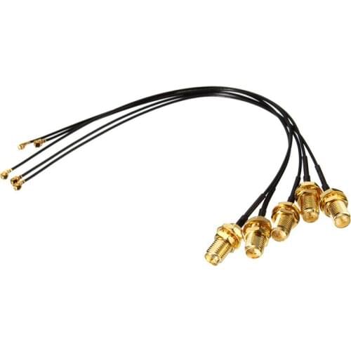 5Pcs/Set SMA Connector 10cm Extension Cord UFL to RP Antenna WiFi Pigtail Cable IPX to RP-SMA Jack Male SMA to IPX 1.13
