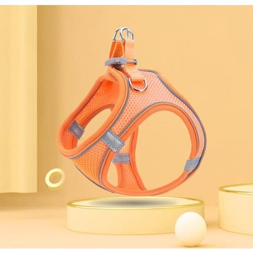 Small Dog Harness and Leash Set Reflective Breathable Pet Tank Cat Leash Dog Walk Tag Pet Accessories Dog Collar and Leash Set