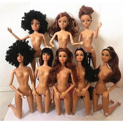 30cm 11 Ball Jointed Black Doll with Brown Skin BJD Doll 1/6 Toys for Girls Kids Not Include Clothes Girl Toys Christmas Gifts