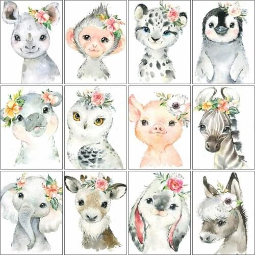 MomoArt 5D DIY Full Drill Diamond Painting Owl Diamond Embroidery Leopard Animal Cross Stitch Mosaic Home Decoration