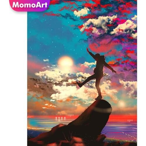 MomoArt Diamond Painting Man New Arrival Diamond Embroidery Scenery Cross Stitch Kits Mosaic Sky Needlework Home Decoration