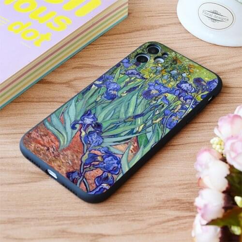 For iPhone Van Gogh Irises Print Soft Matt Apple iPhone Case 6 7 8 11 12 Plus Pro X XR XS MAX SE