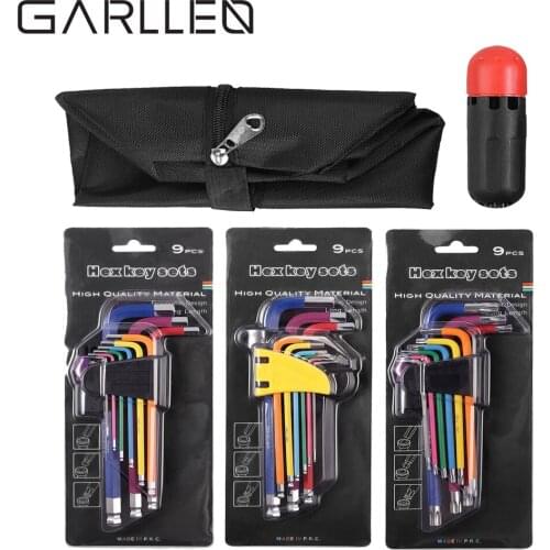 GARLLEN Wrenches Set Tools Hex Keys Coloured Set 29 Pieces SAE Metric Star Long Arm Ball End Hex Key Allen Wrench Set T-Handle