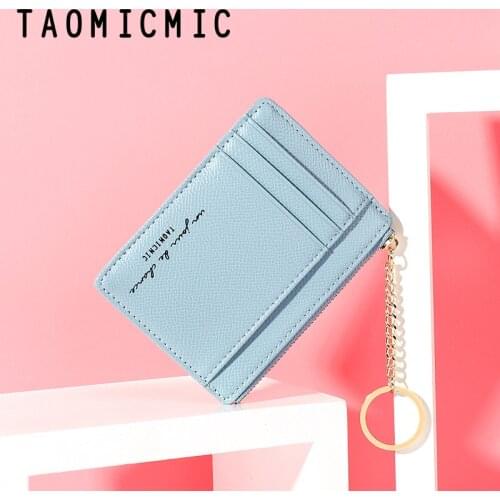 New Women Wallets Zipper PU Leather Coin Purse Mini Key Chain Small Wallet Multi-card Bit Card Holder Card Holder