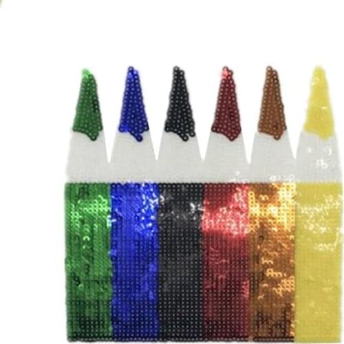 Clothing Women Shirt Top Diy Large Patch Pencil Color Sequins deal with it T-shirt Girls Patches for Clothes Cute 3D Stickers