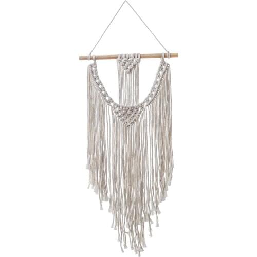 Woven Macrame Wall Hanging Curtain Boho Wall Tapestry Curtain for Living Rooms, Nursery, Window, Wedding Backdrop