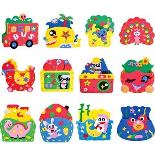 EVA Handmade Cartoon Pen Holder Kindergarten Handmade Materials Creative DIY Paste R Series 12 Models
