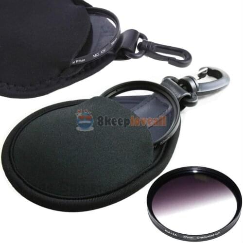 2 in 1 58mm Camera Gradually grey Filter + Lens UV CPL Bag Case Pouch Holder Elastic Fabric For Can&n nik&n s&ny pentx &lympus