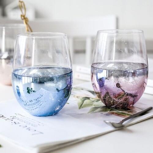 Nordic Starry Sky Transparent Glass High Temperature Resistant Vodka Beer Glass Breakfast Milkshake Coffee Cup Drink Utensils