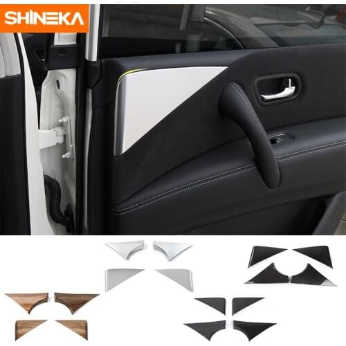 SHINEKA Car Styling ABS Car Door Internal Triangle Sequins Decoration Cover Trim Sticker Fit for Nissan Patrol Y62 2017