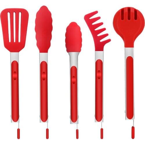 Food Clip Silicone Home Restaurant Buffet Baking Hot Pot Barbecue Fried Steak Spaghetti Stainless Steel Food Clip LBShipping