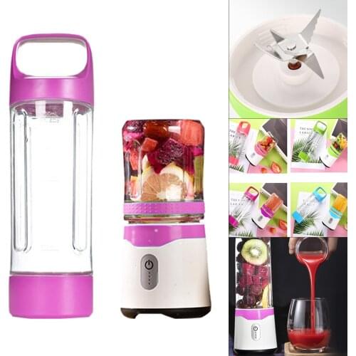 Juice Cup USB Mini Handheld Portable Blender Fruit Juicer Cup Smoothies Mixer with Dual Cup for Home Office Travel Baby Food