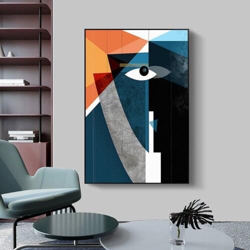 Modern Simple Abstract Art Geometry Eye Creative Wall Posters Canvas Art Print and Pictures Living room Bedroom Home Decoration