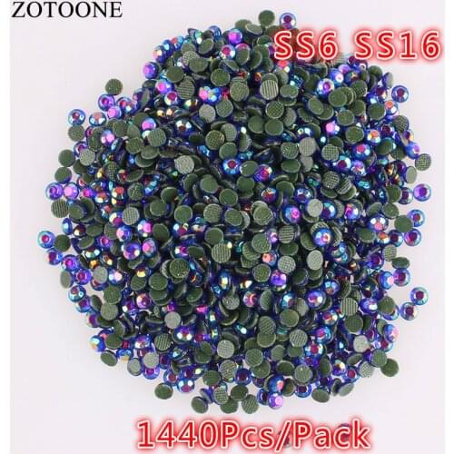 ZOTOONE 1440pcs SS16 Crystal AB Rhinestone 2mm Thermal Adhesive Wedding Dress Strass Hotfix DIY Flatback Rhinestone For Clothes