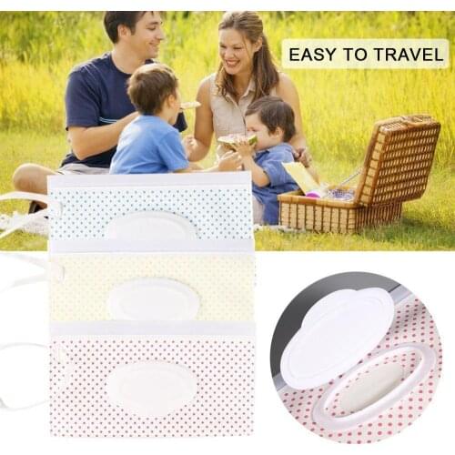 Portable Trolley Wet Wipes Box Cleaning Wipe Convenient Storage Bag Easy-carrying Tissue Container Bag Print Eco-Friendly