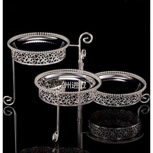 Small No.creative three-layer rotating afternoon tea snack rack West point plate baking dessert cake stand