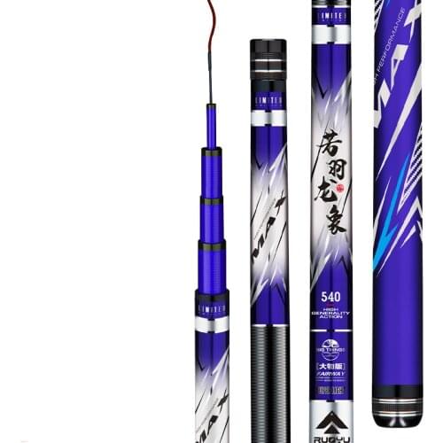 3.6m-10.0m Blue Sturgeon Fishing Rod Vara De Pesca Ultra Light Super Hard Taiwan Wedkarstwo Olta 19 Tune Carbon Fiber Hand Poles