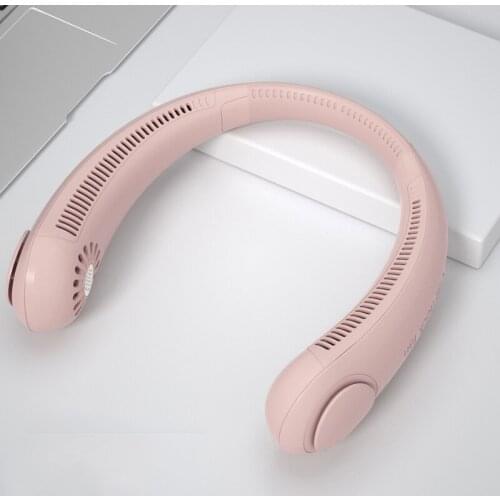 Fashion Outdoor Neck Fan Bladeless Hanging Air Cooler Air Conditioner Fan 3 Speeds Adjustable Portable USB Rechargeable Gift