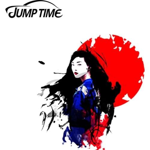 Jump Time 13 x 12cm For Geisha Japan JDM Car Stickers and Decals Vinyl Car Wrap Auto Motorcycle Bumper Car Styling Decor