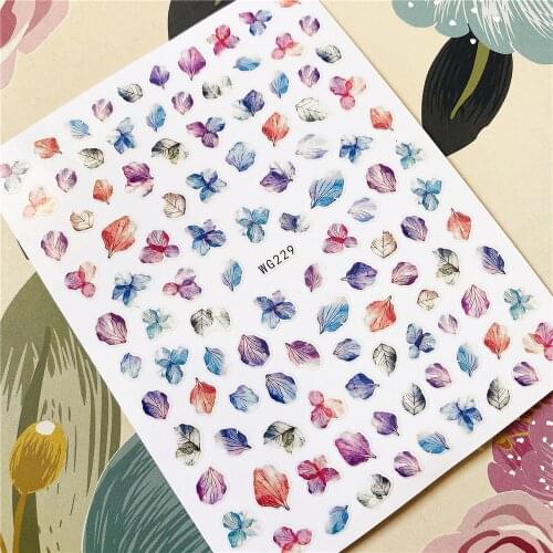 WG-229 Dried petals 3D Back glue Nail decal Nail sticker Nail decoration Nail art Nail ornament