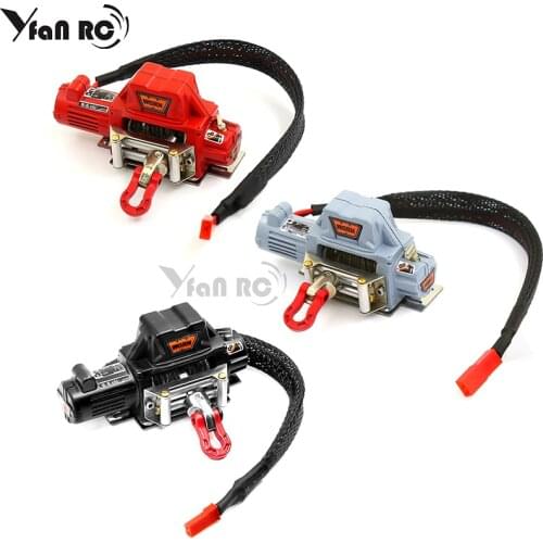 1 Set RC Car Metal Steel Wire Automatic Simulated Winch for 1/10 RC Crawler Car Axial SCX10 90046 D90 Traxxas TRX4 Redcat Losi