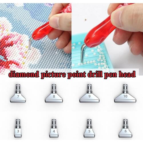 1pc Hot Metal Point Drill Pen Heads Diamond Painting Pen Replacement Pen Heads DIY Embroidery Crafts Quick Cases Tool Nail Art