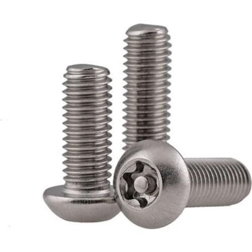 10pcs M4 304 stainless steel Anti-theft screw Semicircular head plum with needle with core screws 6mm-40mm Length torx