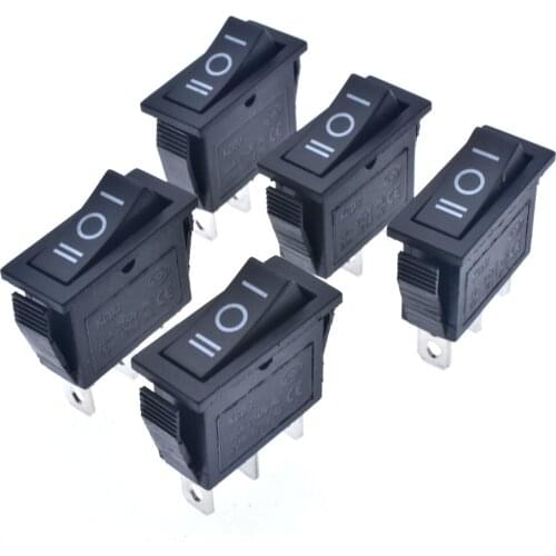 10 pcs x AC 16A 250V /20A 125V 3 Pin SPDT KCD3 ON-OFF-ON 3 Position BLACK Boat Rocker Switch