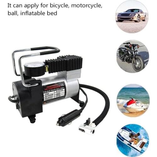 2018 Portable 80PSI Super Flow DC 12V Metal Air Compressor Tyre Inflator Car Air Pump Vehicle Pump Electric Pressure Gauge