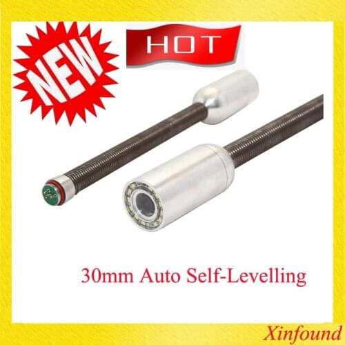 30 28mm IP68 512hz Transmitte self level auto balance sewer pipe inspection camera head With 15/12pcs LED Lights for Replacement