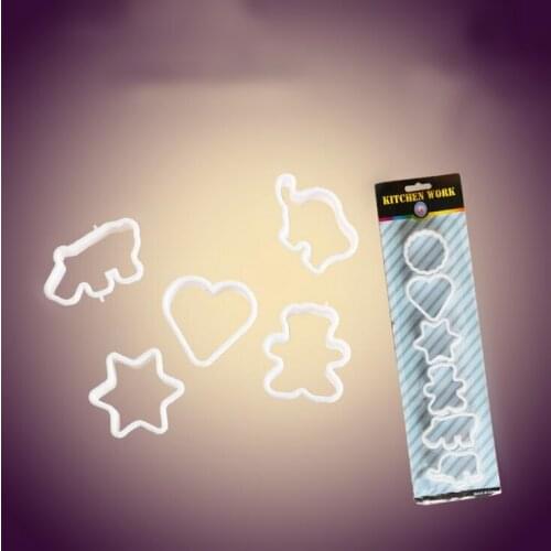 6 Pcs / Set Lytwtws Cookie Frame Cake ABS Mold DIY Cooking Metal Cutter kitchen Soap Biscuit Tool Stencil Baking Moule