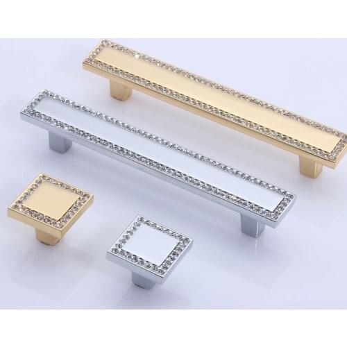 96mm fashion deluxe Rhinestone wine cabinet wardrobe door handles silver golden drawer tv cabinet cupboard knobs pull k9 crystal