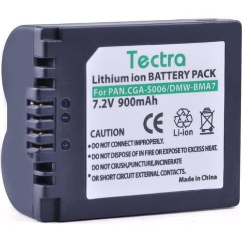 Tectra 1PC CGA-S006 S006A CGR-S006E DMW-BMA7 Battery for Panasonic Lumix DMC-FZ7 FZ8 FZ18 FZ28 FZ30 FZ35 FZ38 FZ50