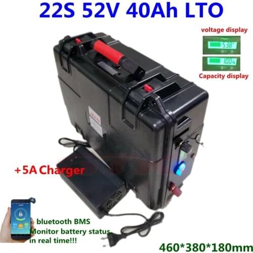 GTK 22S 52V 52.8V 40Ah LTO 2.4V Lithium titanate battery pack with BMS for ebike scooter motorcycle Solar+5A charger