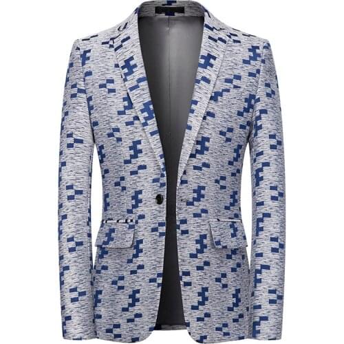 Luxury Mens Floral Blazer Rose Print Design Slim Blazer Jacket Club Clothing Men Business Slim Wedding Blazer Chaqueta Hombre