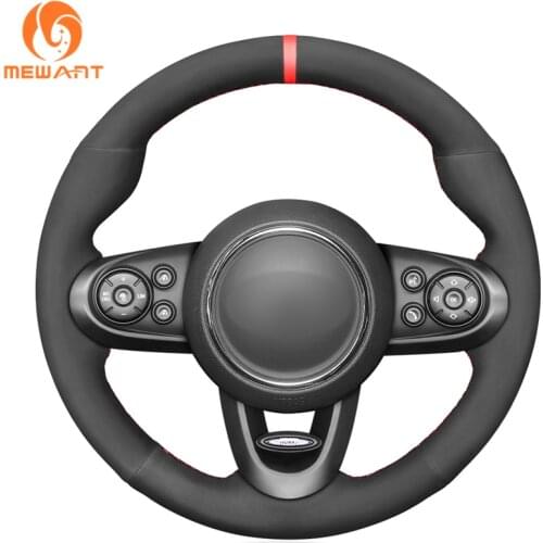 MEWANT Black Suede Steering Wheel Cover for Mini (Hatchback/Mini) JCW Clubman JCW Convertible JCW Countryman JCW