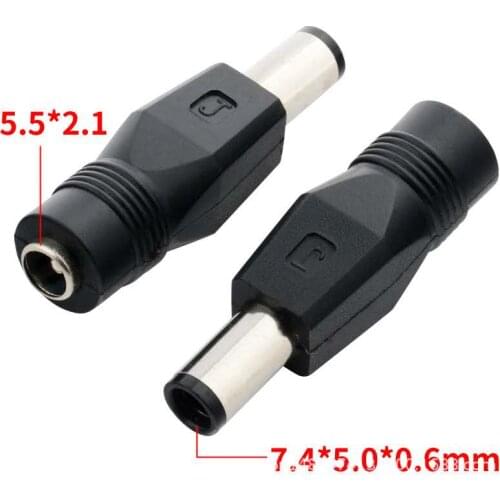 DALCAN 1PCS DC Connector 5.5 x 2.1mm Female to 7.4×5.0×0.6mm Male Converter Laptop Power Adapter 180 degree