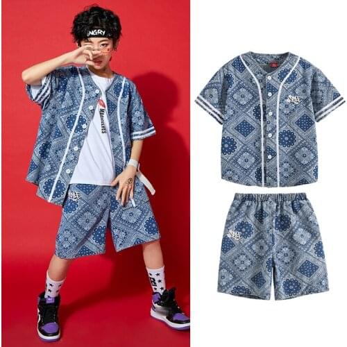 Kids Hip Hop Costume Boys Shirt Suit Jazz Dance Clothes Two Piece Girls Performance Stage Outfit Ballroom Dancing Clothes BL6175
