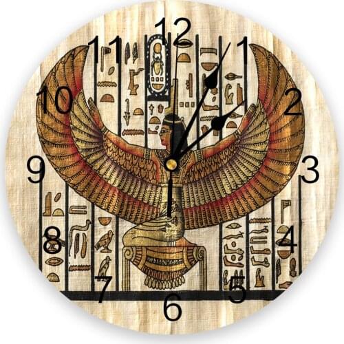 Egyptian Girl Wings Art Creative Wall Clock For Home Office Decoration Living Room Bedroom Kids Room Hanging Watch