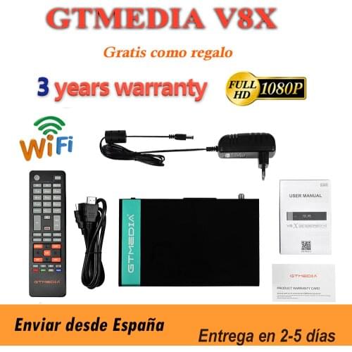 Spain Free Shipping DVB-S2 Satellite Receiver GTMEDIA V8X H.265 DVB S2 V7 S2X Wifi CA Slot Scart Set Top Box GT MEDIA V8 NOVA