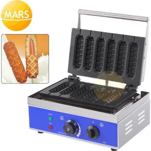 Commercial French Hot Dog Lolly Stick Maker Electric Waffle Sausage Machine Non Stick Hotdog Waffle Iron Baker Equipment