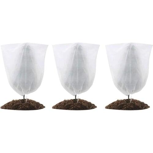 3Pcs Winter Plant Protection Cover Bags Warm Frost Cloth Blanket Garden Fabric Protecting Fruit Tree Potted Plants