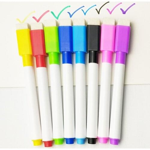 1Lot Whiteboard Marker True Colorful Ink White Board Pens Repeated Filling Easy To Erase Kids Stationery Gift Erasable Markers