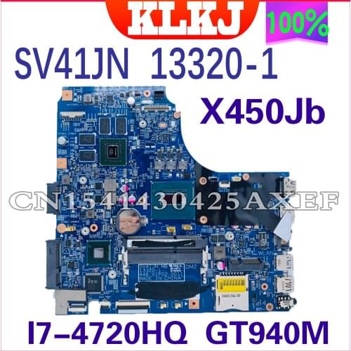 KLKJ X450JB Motherboard For ASUS X450 X450J X450JN X450JF SV41JN Laptop Motherboard I7-4720HQ GT940M Test Work 100% Original