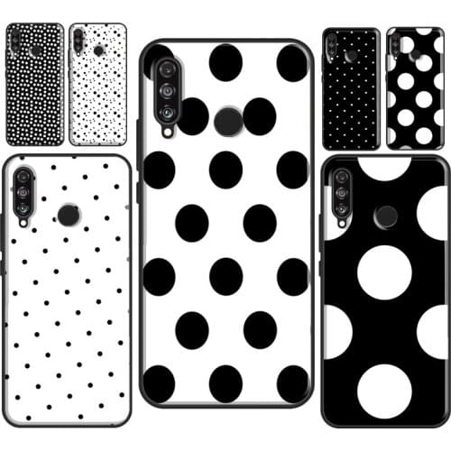 Black And White Polka Dot Soft Case For Huawei P Smart 2019 2021 Z P40 P20 P30 Pro Mate 10 20 Lite TPU Cover Shell