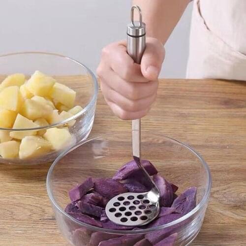 New Stainless Steel Potatoes Mud Pressure Mud Machine Potato Masher Ricer Fruit Vegetable Tools Kitchen Gadgets Accessories