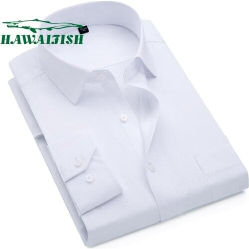 Spring and autumn new mens long-sleeved striped shirt business professional shirt slim mens shirt