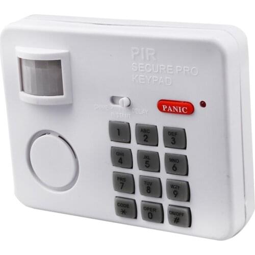 New Wireless Motion Sensor Alarm with Security Keypad PIR Home Garage Shed Caravan white