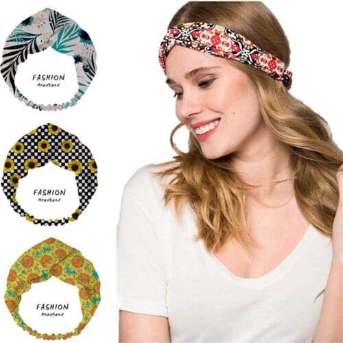 2021 Women Green leaf Bandanas HairBands Turban Headwear Head Wrap Women Hair Accessories for Women girls Hair Bands ladies Hoop